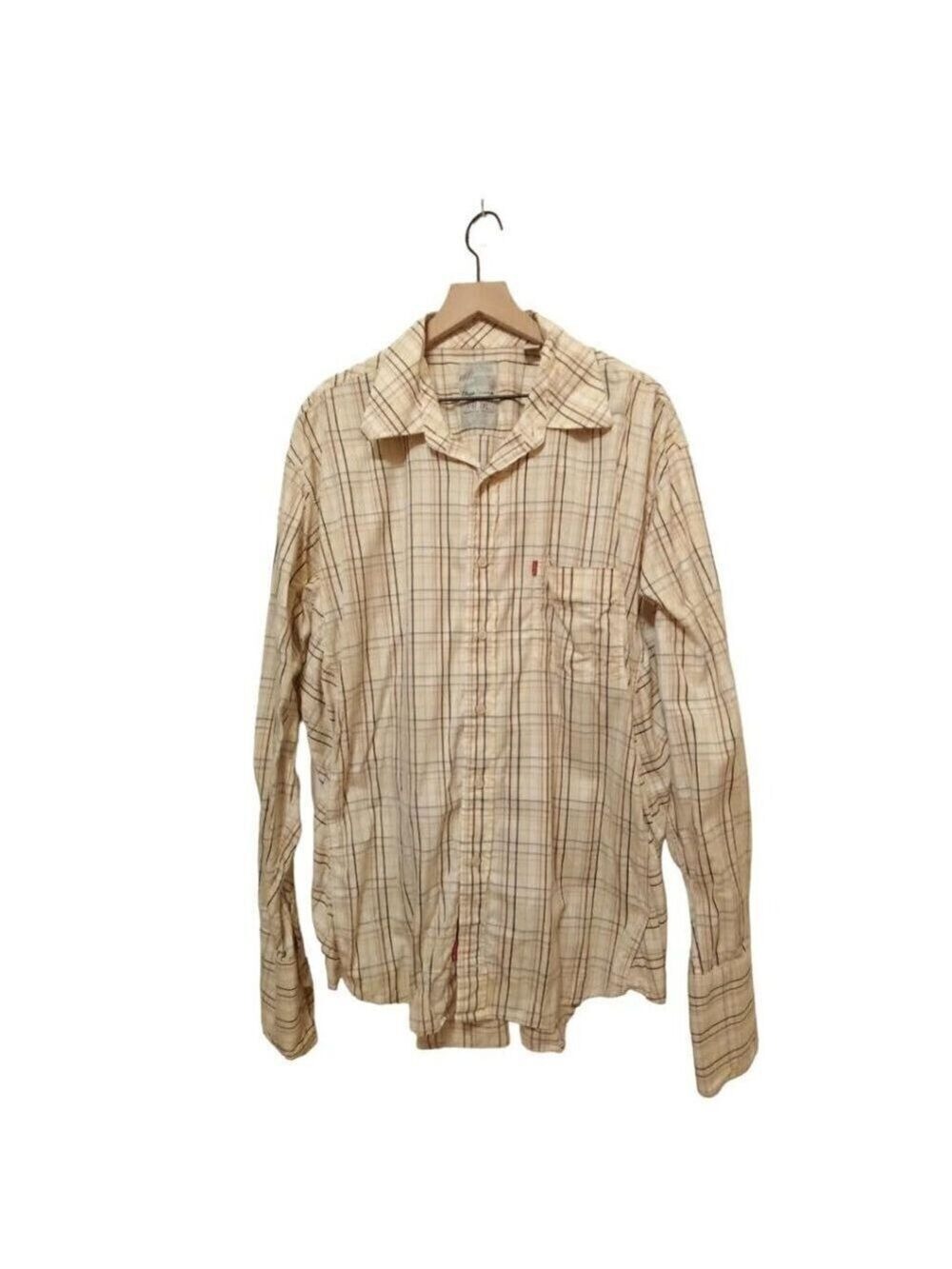 PEPE Jeans London Vintage Yellow Plaid Western Style Button Down Sz 2XL